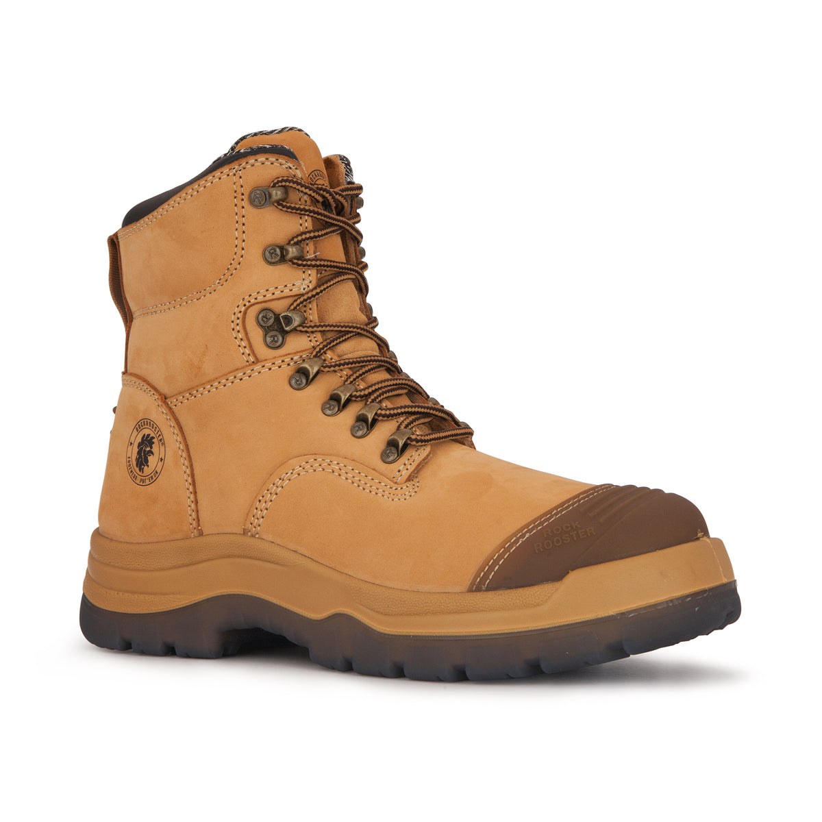 Men's Tan Zip-Sided Leather Work Boots – Steel Toe