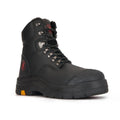 Men's Black Leather Work Boots 7 Inch AK245