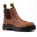 Men's Brown Pull-On Leather Work Boots AK224