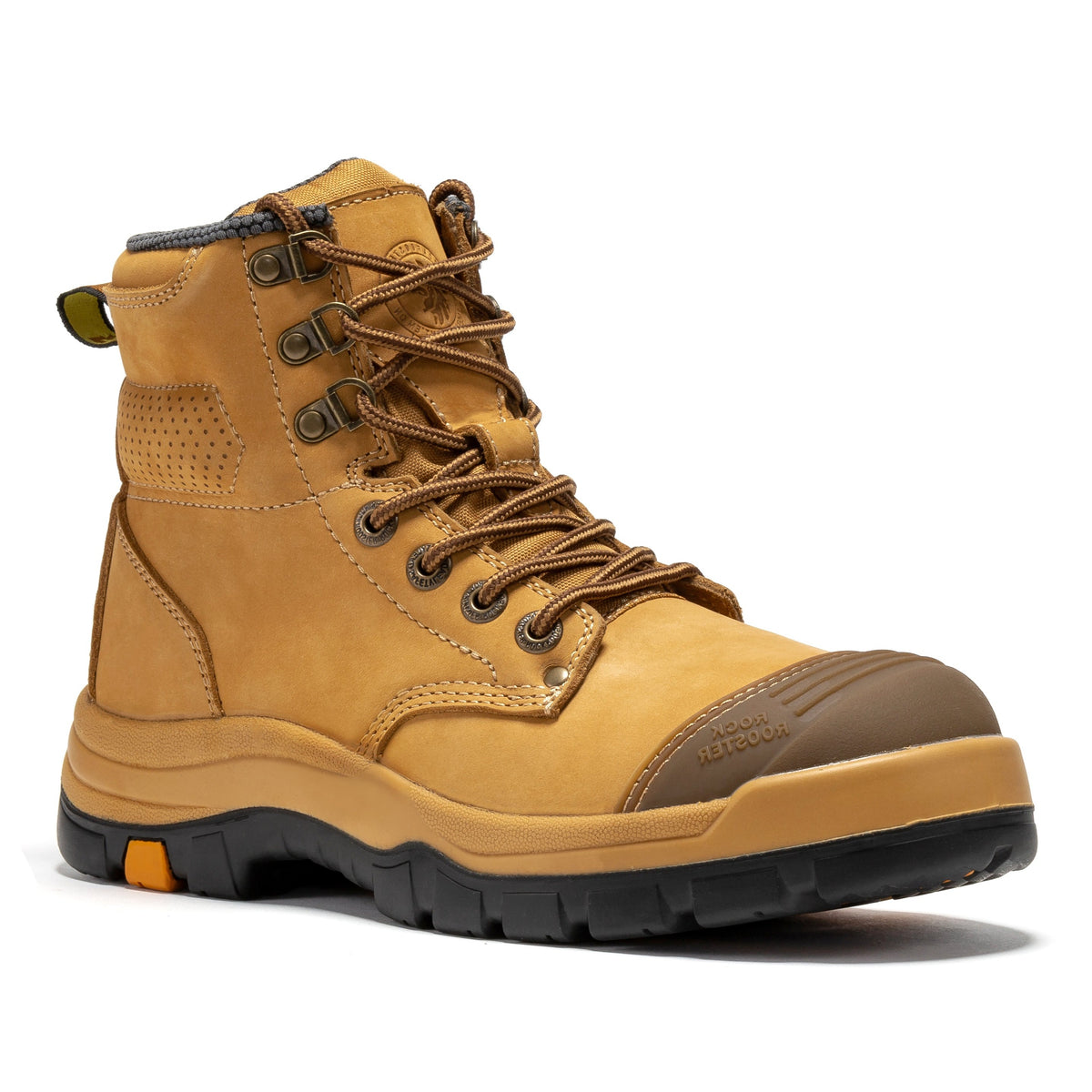 Men's Tan Zip-Sided Steel Toe Work Boots AK052