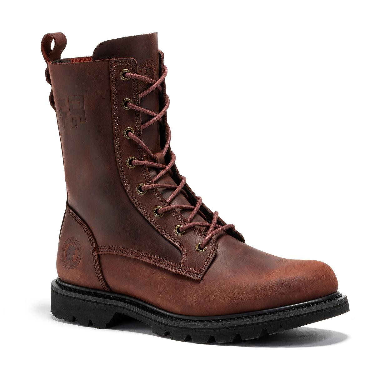 Men's Black 8 Inch Zip-Sided Soft Toe Lug Sole Work Boots SAP130