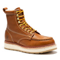 Men's Brown Leather Wedge Work Boots SAP611