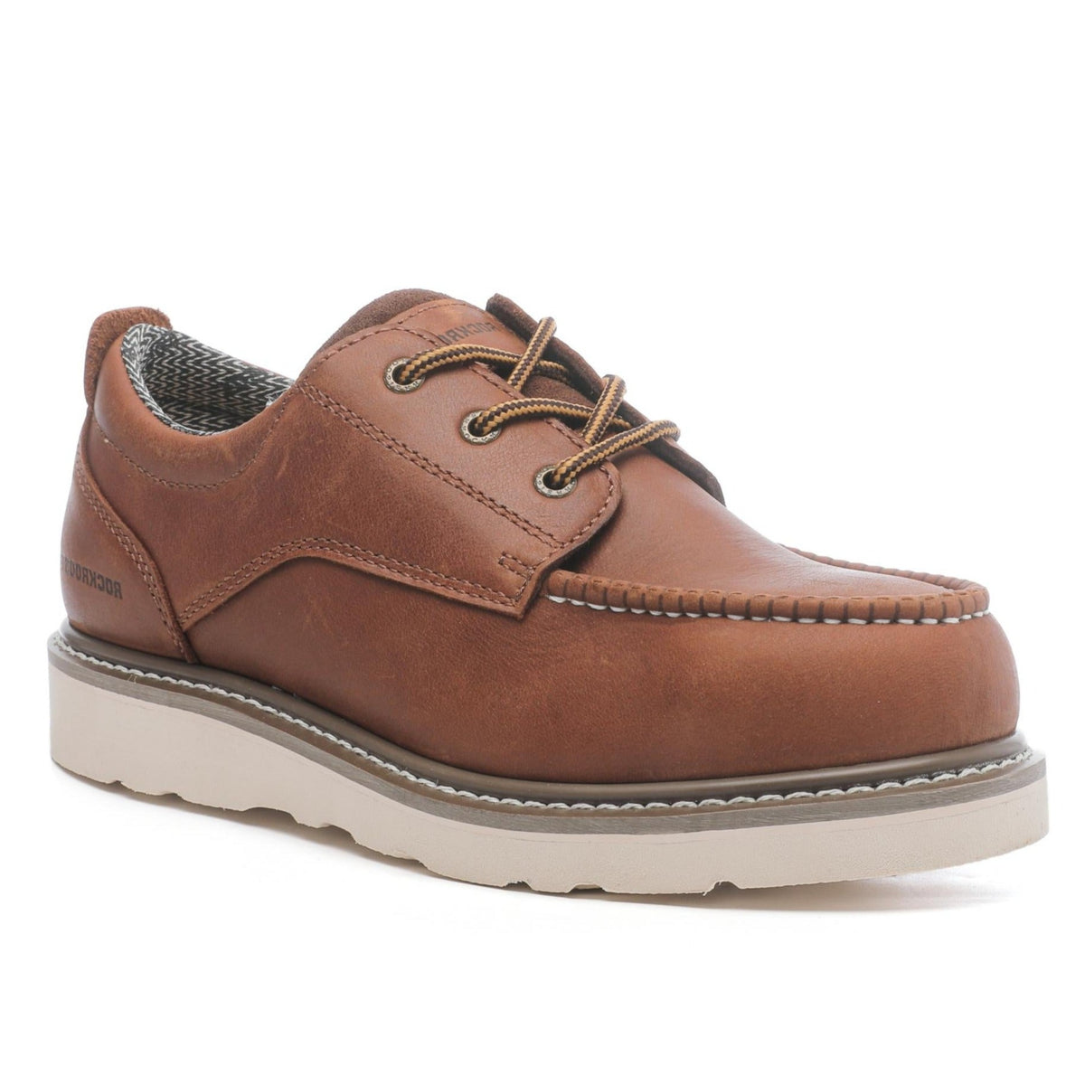 Men's Brown Wedge Work Boots – Soft Toe, 4 Inch
