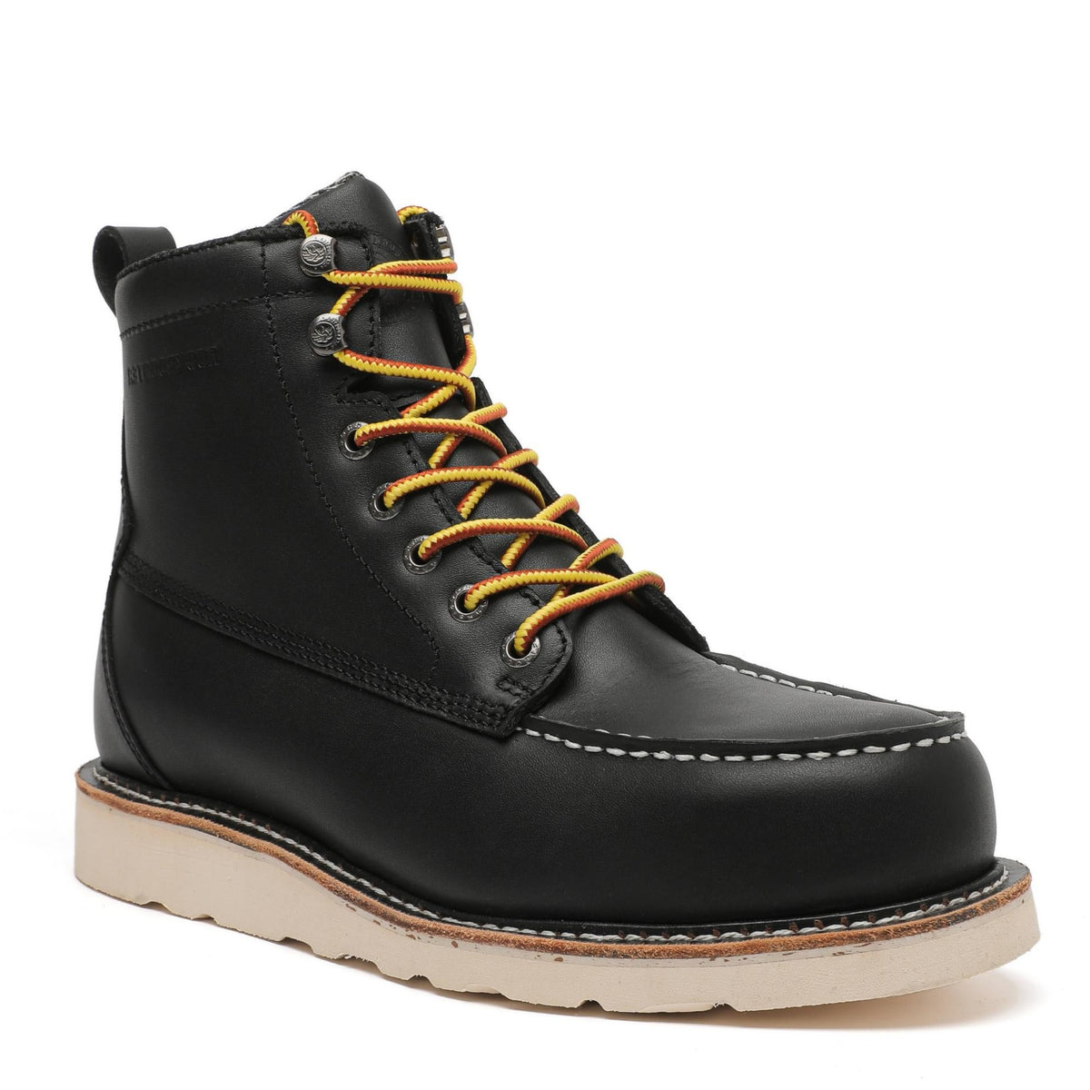 Men's Black Wedge Work Boots – Steel Toe, Goodyear Welt