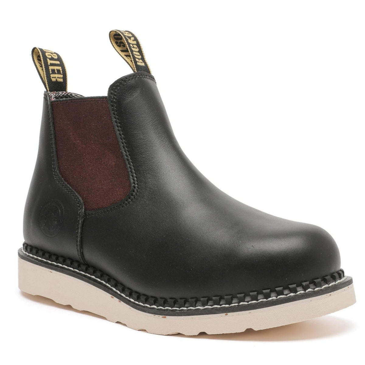 Men's Black Steel Toe Wedge Work Boots VAP2303