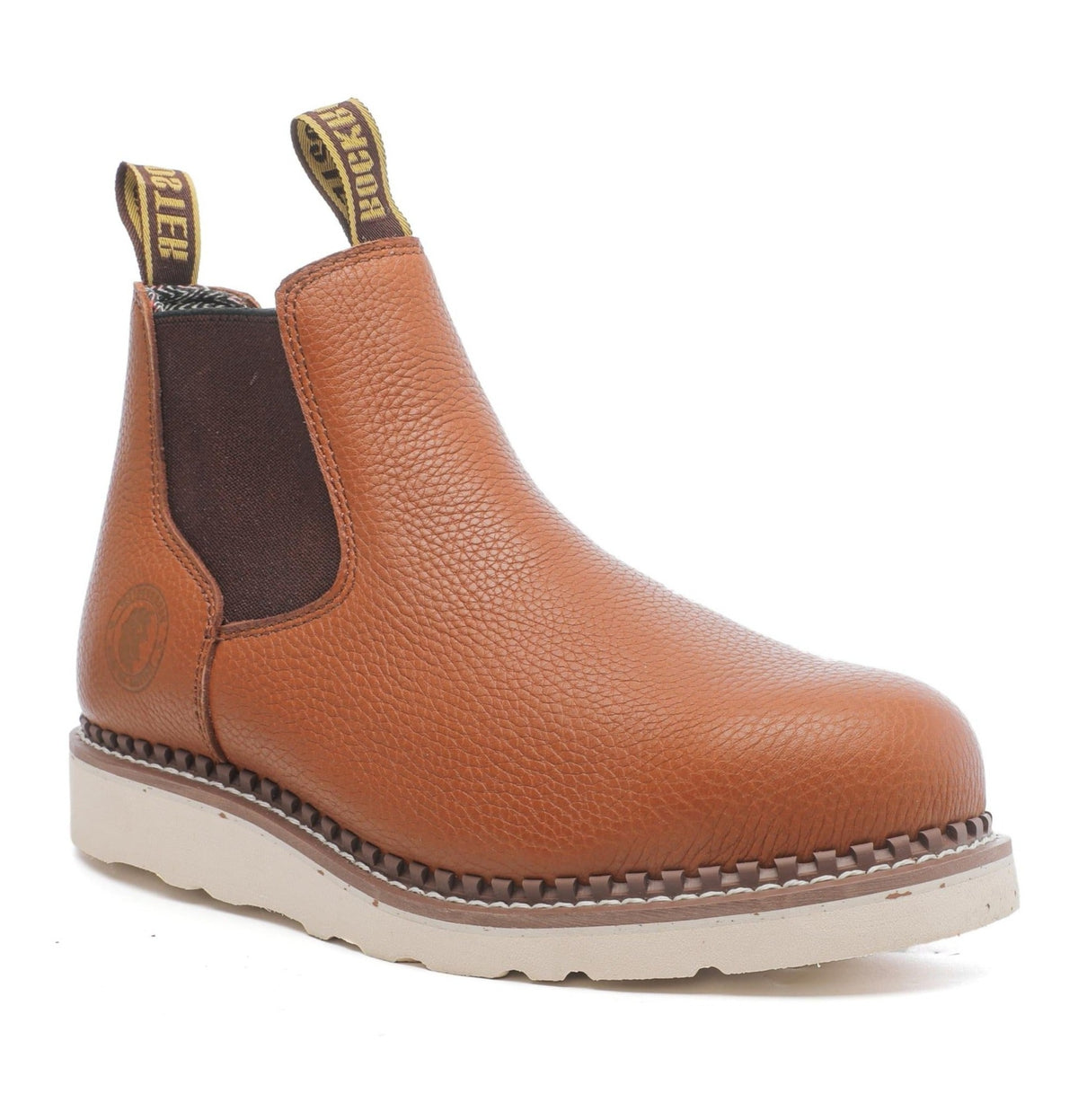 Men's Brown Steel Toe Wedge Work Boots VAP2304