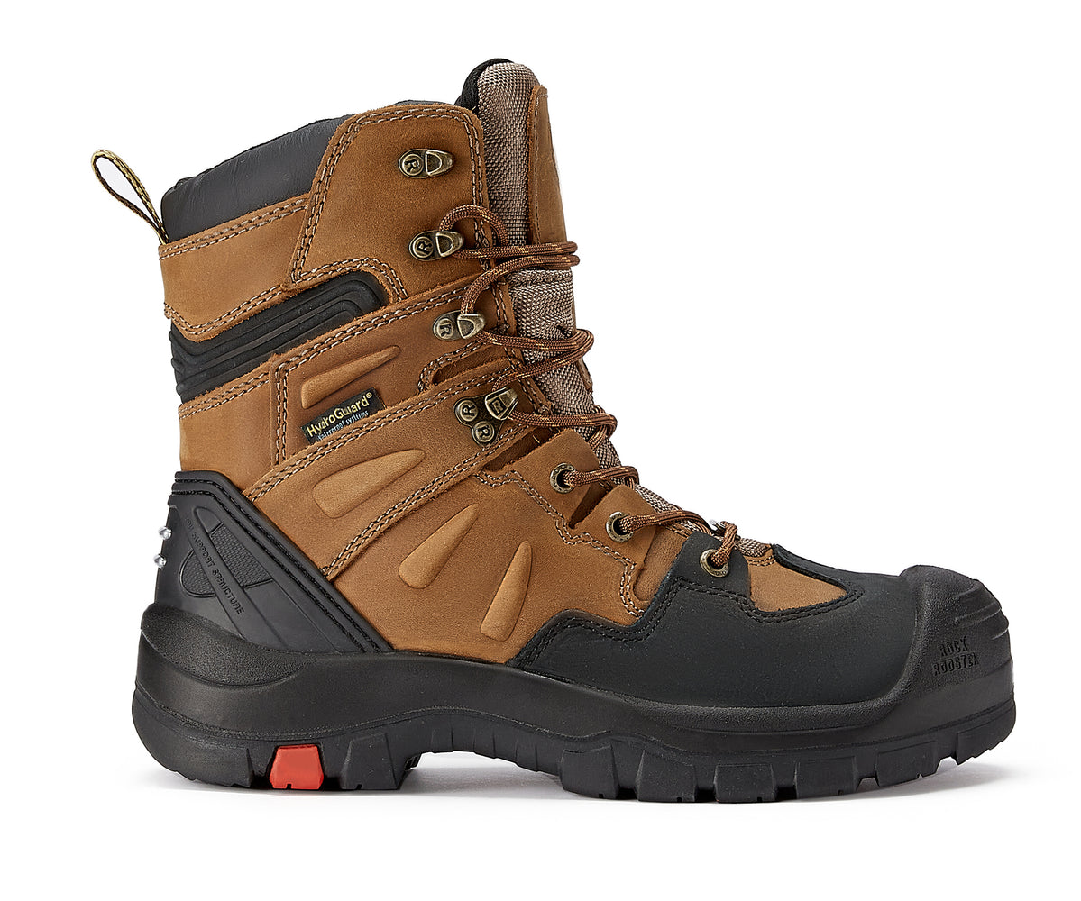 Men's Brown Leather Work Boots – 8 Inch, Composite Toe