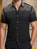 BARABAS Premium Rhinestone Shirt 5SST20 Black/Silver – Luxury Fit Button Up