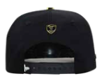 ZU-CAP-FT146SIL - Black rooster metal plate snapback cap - silver finish - front view