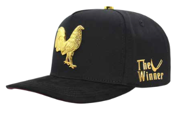 ZU-CAP-FT150NEG - The Winner rooster snapback cap - black - front view