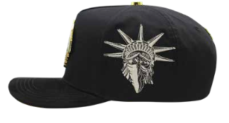 ZU-CAP-FT160 - Black money fan rose snapback cap - front view