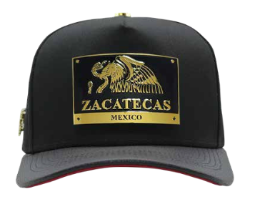 ZU-CAP-FT164ZAC - Zacatecas Mexico eagle plate snapback cap - front view