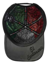 ZU-CAP-FT168NEG - Centenario coin Aztec calendar snapback cap - black - front view