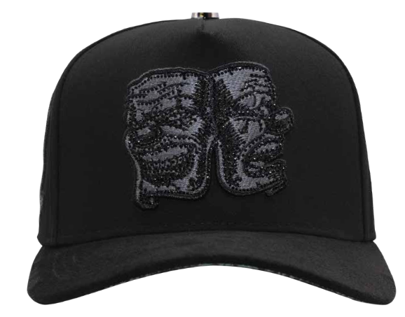 ZU-CAP-FT171 - Black classical bust spine snapback cap - front view