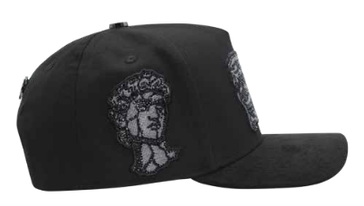 ZU-CAP-FT171 - Black classical bust spine snapback cap - front view