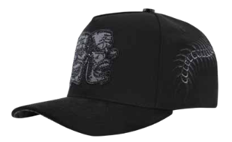 ZU-CAP-FT171 - Black classical bust spine snapback cap - front view
