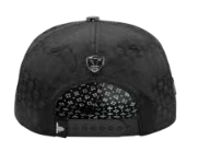 ZU-CAP-FT175 - Black Santa Muerte snapback cap - front view