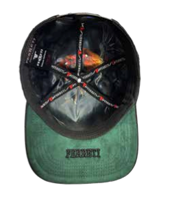 ZU-CAP-FT180NEG - El Gallero fighting roosters metal plate snapback cap - black - inside view