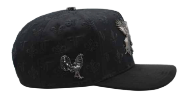 ZU-CAP-FT180NEG - El Gallero fighting roosters metal plate snapback cap - black 