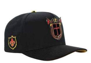 ZU-CAP-FT183 - Black crusader crest shield snapback cap - front view