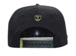 ZU-CAP-FT183 - Black crusader crest shield snapback cap - front view