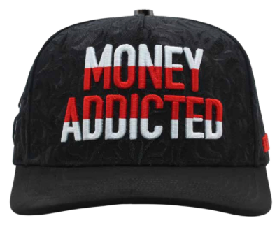 ZU-CAP-FT195 - Black Money Addicted snapback cap - front view