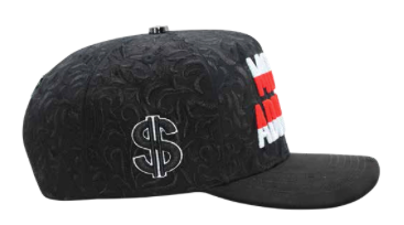 ZU-CAP-FT195 - Black Money Addicted snapback cap - front view