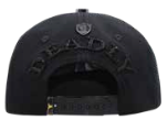 ZU-CAP-FT196 - Black spider scorpion rhinestone snapback cap - front view