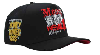 ZU-CAP-FT198 - Black Money Talks Wealth Whispers snapback cap - front view