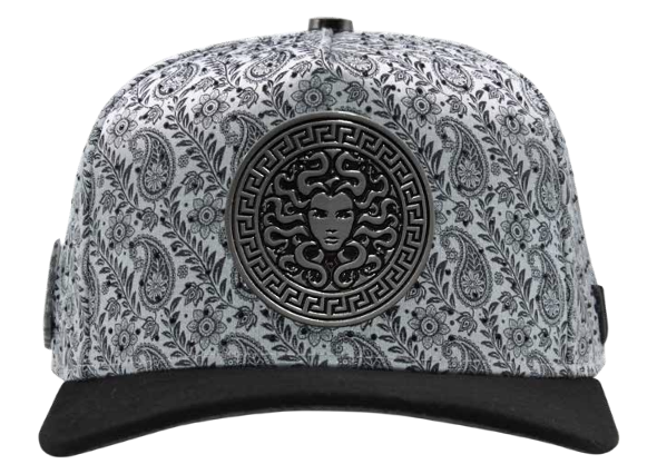 ZU-CAP-FT201 - White paisley medallion snapback cap - front view