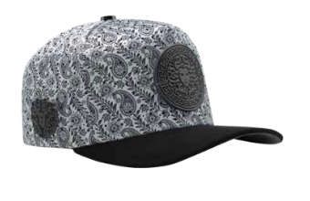 ZU-CAP-FT201 - White paisley medallion snapback cap - front view