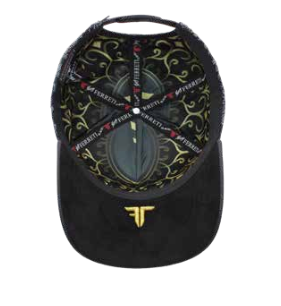 ZU-CAP-FT203 - Black crown cross rhinestone snapback cap - front view